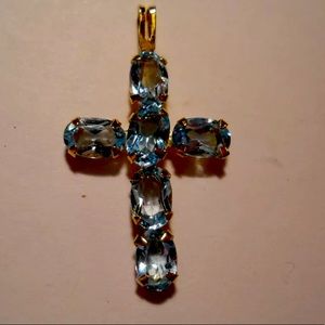 Topaz 14 kt cross for enlightenment, wealth & more